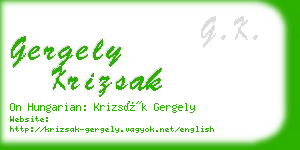 gergely krizsak business card